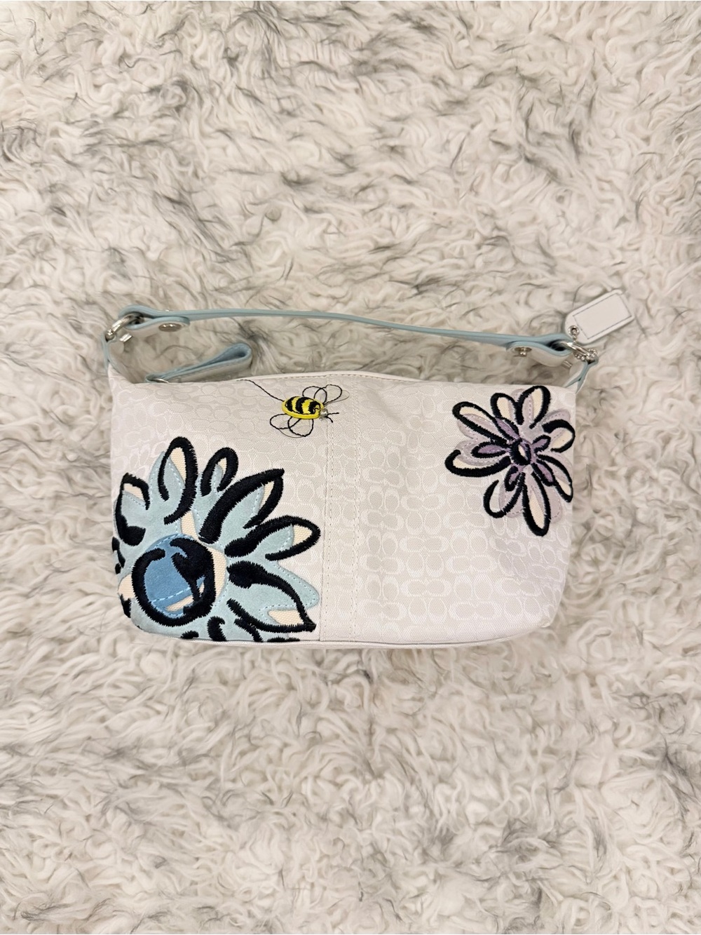 Coach Bee Handbag - White / Blue